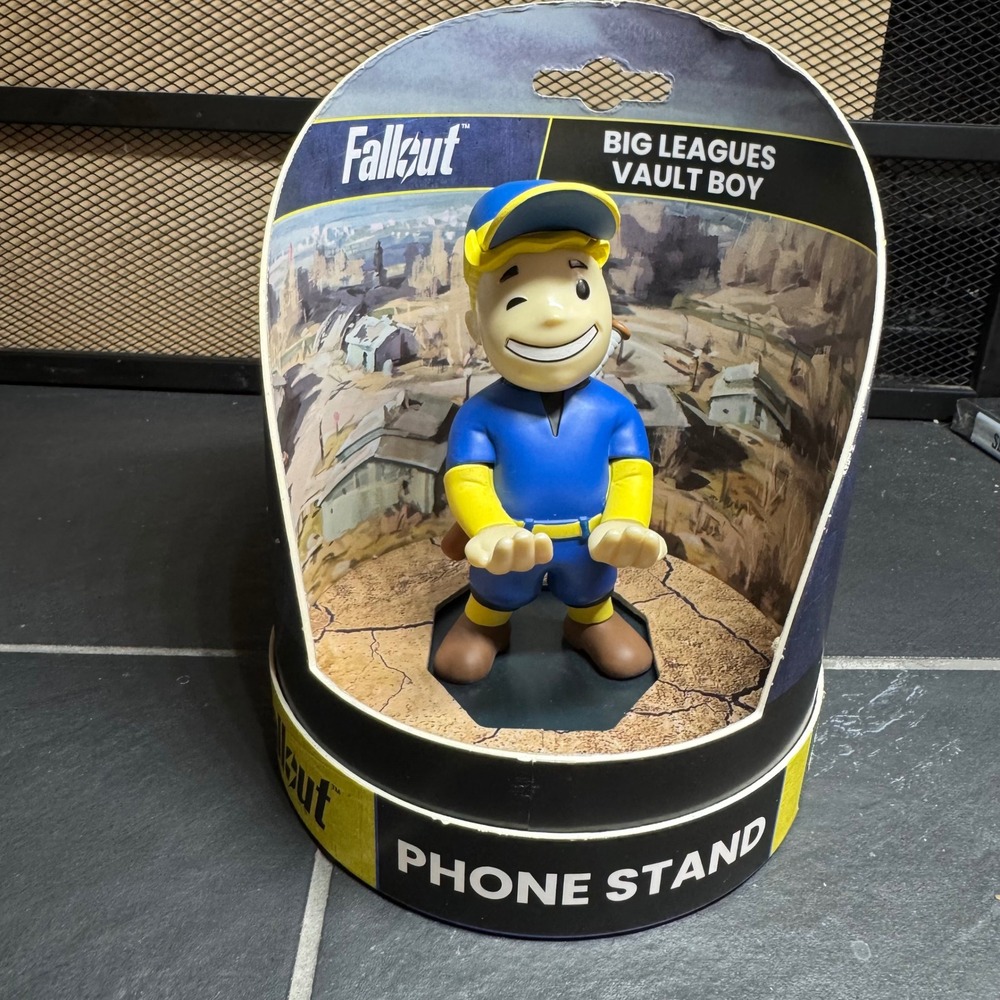 Fallout Big Leagues Vault Boy Phone Stand Cable Guys Collectible Figure Holder